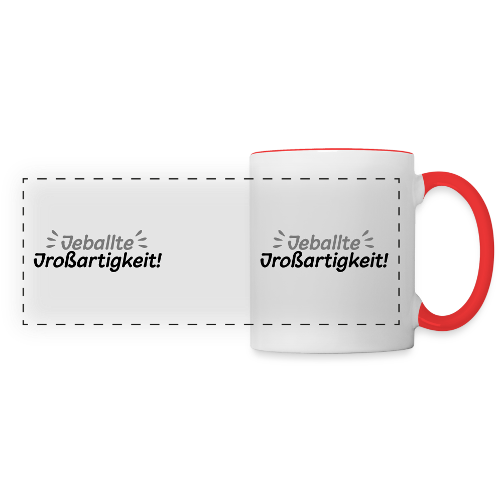 Jeballte Jroßartigkeit! - Tasse zweifarbig - Weiß/Rot