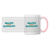 Muckis statt Schnuckis - Tasse zweifarbig - Weiß/Pink