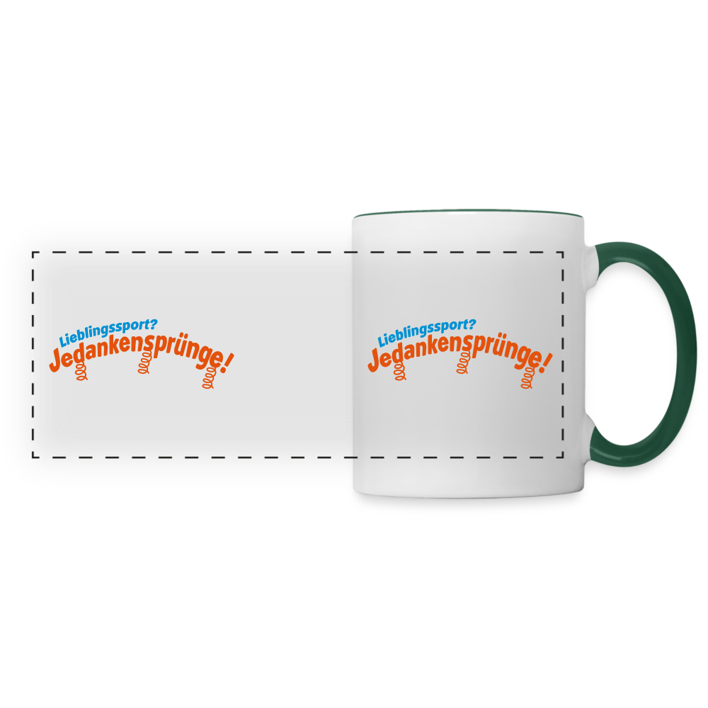 Lieblingssport? Jedankensprünge! - Tasse zweifarbig - Weiß/Dunkelgrün