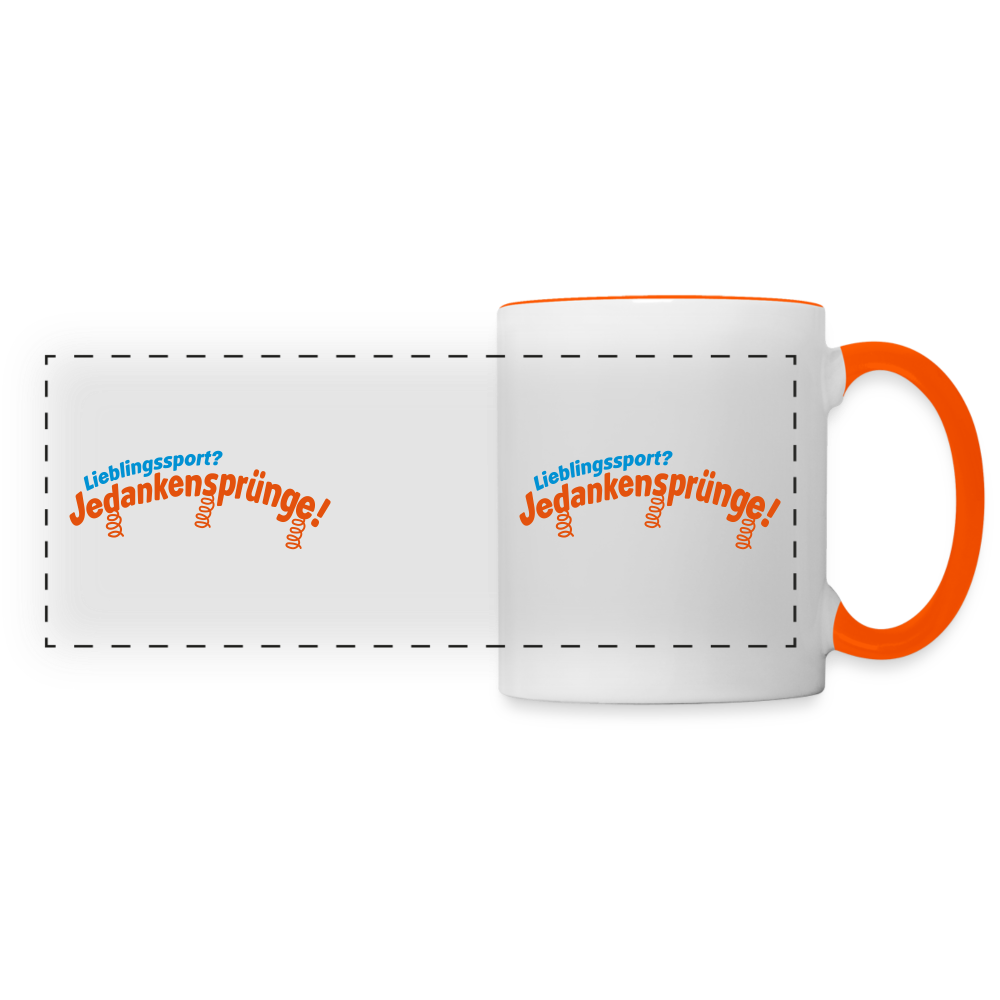 Lieblingssport? Jedankensprünge! - Tasse zweifarbig - Weiß/Orange