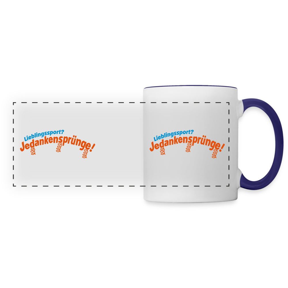 Lieblingssport? Jedankensprünge! - Tasse zweifarbig - Weiß/Kobaltblau