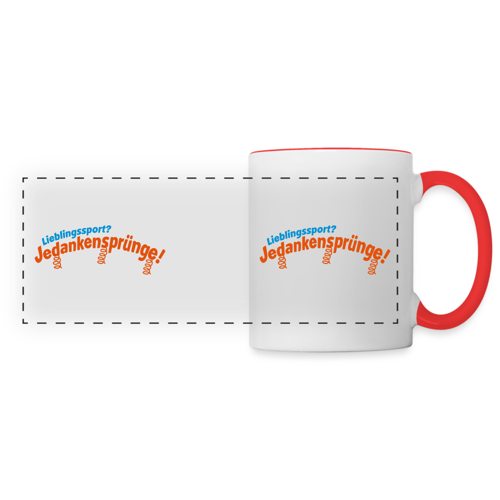 Lieblingssport? Jedankensprünge! - Tasse zweifarbig - Weiß/Rot