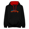Lieblingssport? Jedankensprünge! - Kontrast Hoodie - Schwarz/Rot