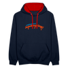 Lieblingssport? Jedankensprünge! - Kontrast Hoodie - Navy/Rot