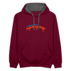 Lieblingssport? Jedankensprünge! - Kontrast Hoodie - Weinrot/Anthrazit