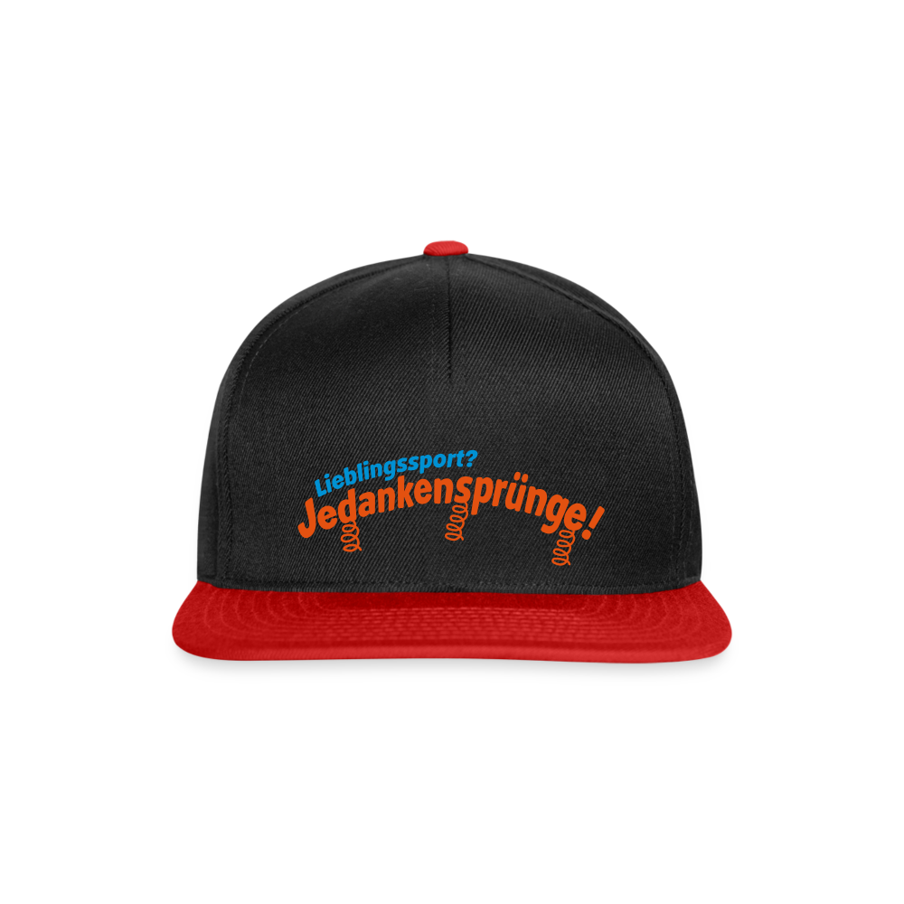 Lieblingssport? Jedankensprünge! - Snapback Cap - Schwarz/Rot
