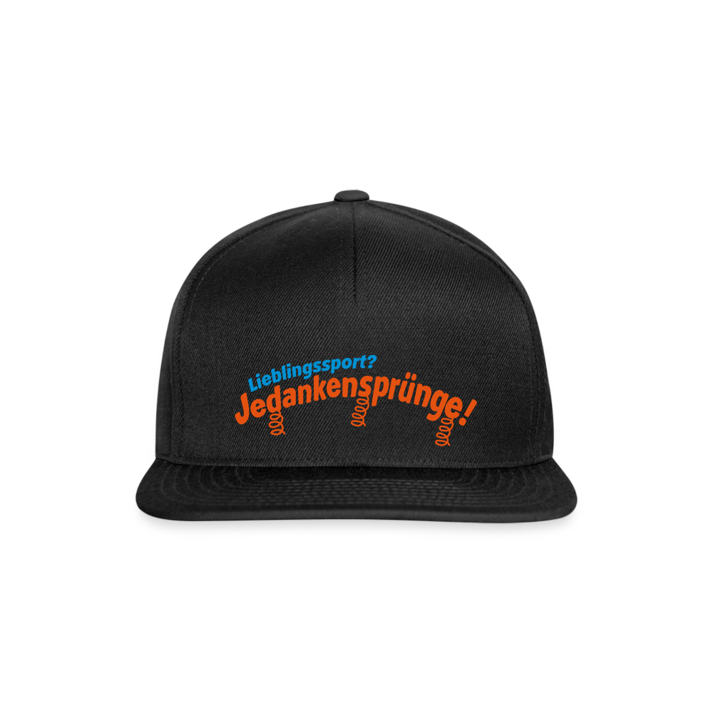 Lieblingssport? Jedankensprünge! - Snapback Cap - Schwarz/Schwarz