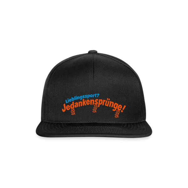Lieblingssport? Jedankensprünge! - Snapback Cap - Schwarz/Schwarz