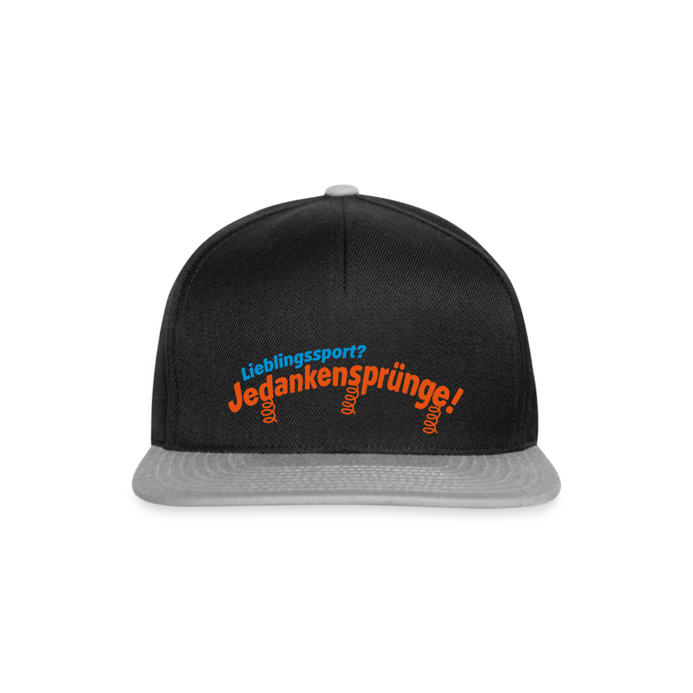 Lieblingssport? Jedankensprünge! - Snapback Cap - Schwarz/Grau