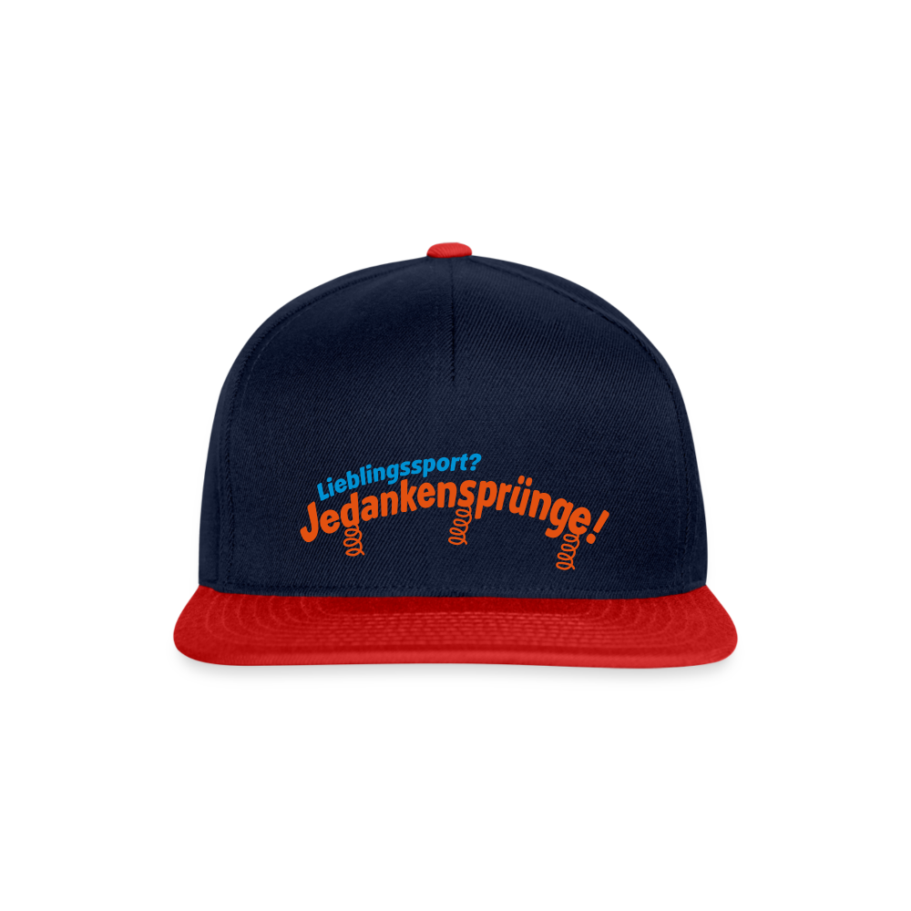 Lieblingssport? Jedankensprünge! - Snapback Cap - Navy/Rot