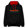 Passiert halt, wenn de nackt feierst! - Kontrast Hoodie - Schwarz/Rot