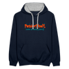 Passiert halt, wenn de nackt feierst! - Kontrast Hoodie - Navy/Grau meliert