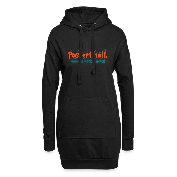 Passiert halt, wenn de nackt feierst! - Hoodie-Kleid - Schwarz