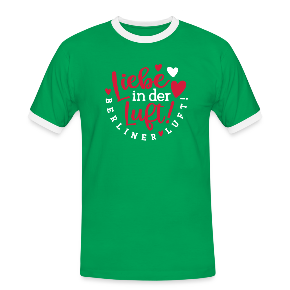 Liebe in der Luft! Berliner Luft! - Männer Ringer T-Shirt - Kelly Green/Weiß