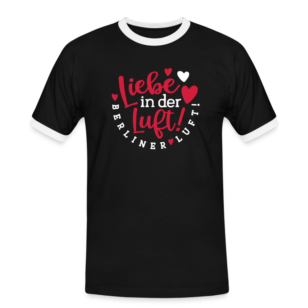 Liebe in der Luft! Berliner Luft! - Männer Ringer T-Shirt - Schwarz/Weiß