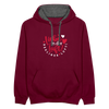 Liebe in der Luft! Berliner Luft! - Kontrast Hoodie - Weinrot/Anthrazit