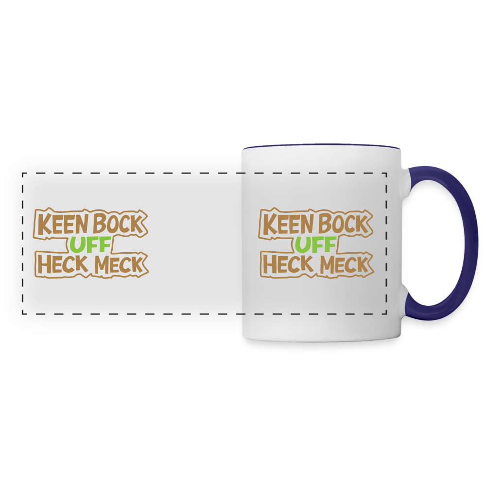 Keen Bock uff Heck Meck - Tasse zweifarbig - Weiß/Kobaltblau