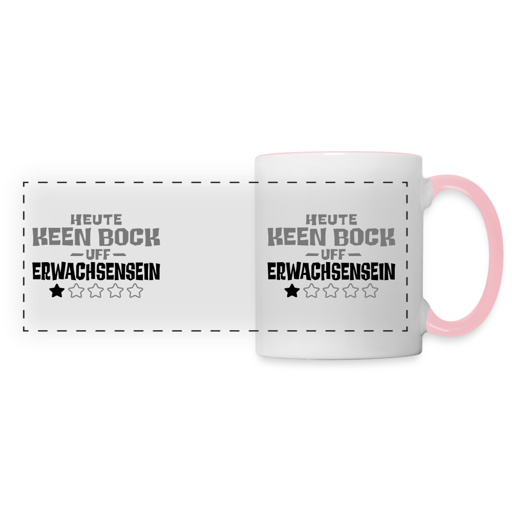 Keen Bock uff Erwachsensein - Tasse zweifarbig - Weiß/Pink