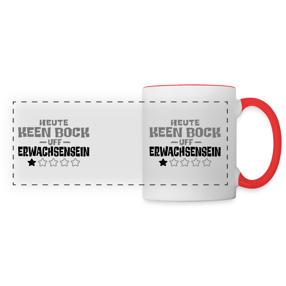 Keen Bock uff Erwachsensein - Tasse zweifarbig - Weiß/Rot