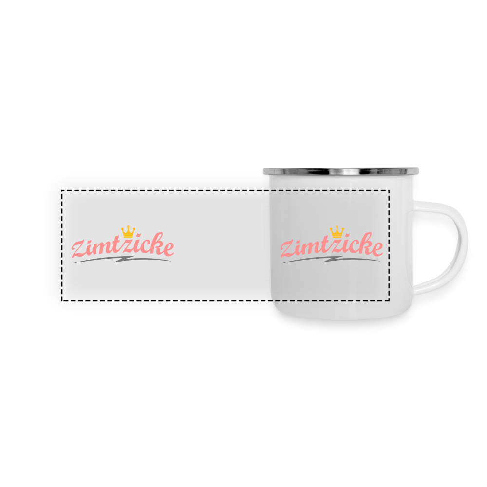 Zimtzicke - Emaille Tasse - weiß