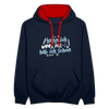 kenn ick wees ick hab ick schon - Kontrast Hoodie - Navy/Rot