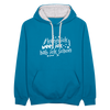 kenn ick wees ick hab ick schon - Kontrast Hoodie - Pfauenblau/Grau meliert