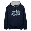 kenn ick wees ick hab ick schon - Kontrast Hoodie - Navy/Grau meliert