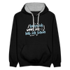 kenn ick wees ick hab ick schon - Kontrast Hoodie - Schwarz/Grau meliert