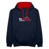 Nix checken, trotzdem meckern! - Kontrast Hoodie - Navy/Rot