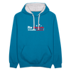 Nix checken, trotzdem meckern! - Kontrast Hoodie - Pfauenblau/Grau meliert