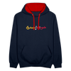 Lächeln beim Nörgeln - Kontrast Hoodie - Navy/Rot