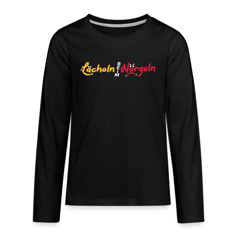 Lächeln beim Nörgeln - Teenager Langarmshirt - Schwarz