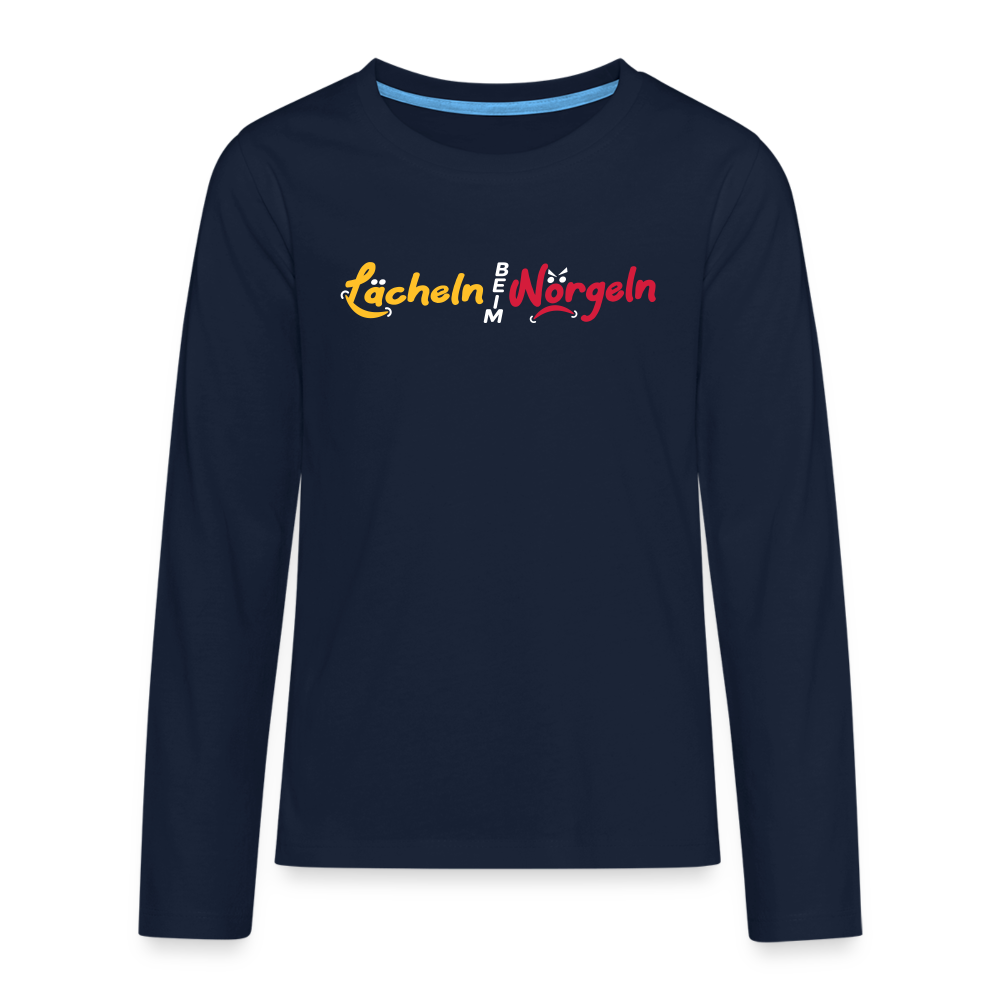 Lächeln beim Nörgeln - Teenager Langarmshirt - Navy