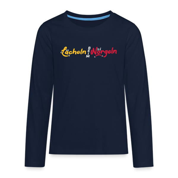 Lächeln beim Nörgeln - Teenager Langarmshirt - Navy