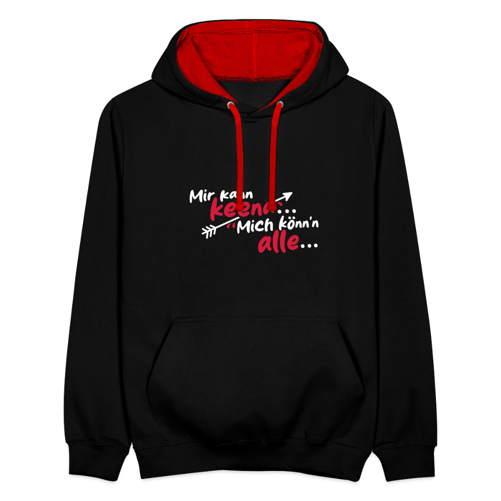 Mir kann keena... Mich könn'n alle... - Kontrast Hoodie - Schwarz/Rot