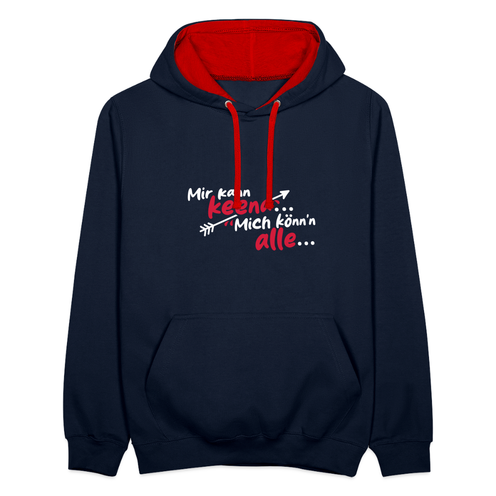 Mir kann keena... Mich könn'n alle... - Kontrast Hoodie - Navy/Rot