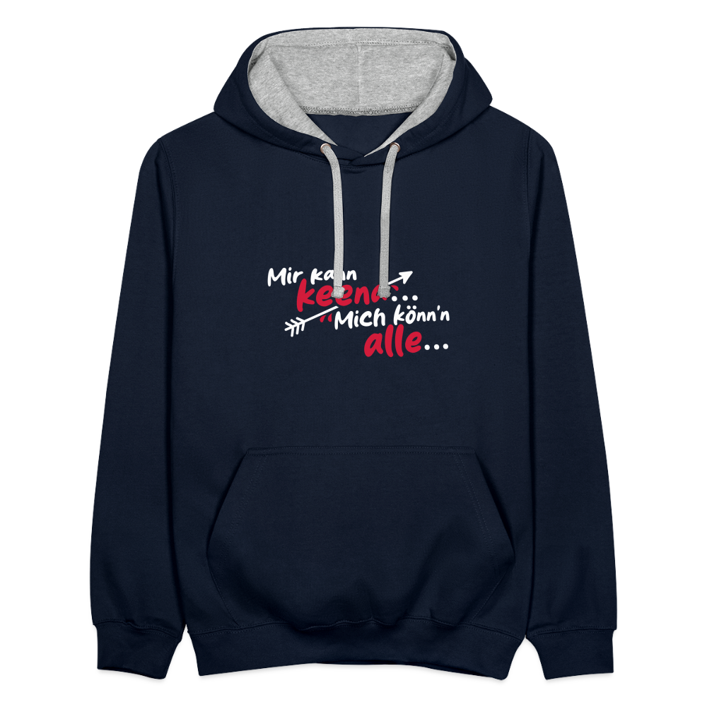 Mir kann keena... Mich könn'n alle... - Kontrast Hoodie - Navy/Grau meliert