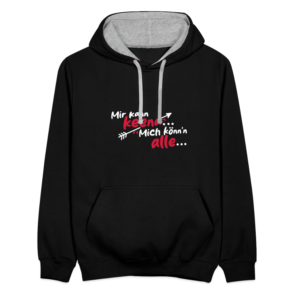 Mir kann keena... Mich könn'n alle... - Kontrast Hoodie - Schwarz/Grau meliert