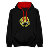 Wennde lachst, mach ick mit! - Kontrast Hoodie - Schwarz/Rot