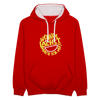 Wennde lachst, mach ick mit! - Kontrast Hoodie - Rot/Weiß