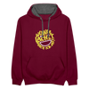 Wennde lachst, mach ick mit! - Kontrast Hoodie - Weinrot/Anthrazit