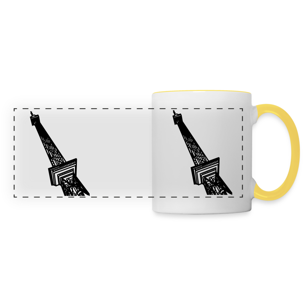 Der Funkturm - Tasse zweifarbig - Weiß/Gelb