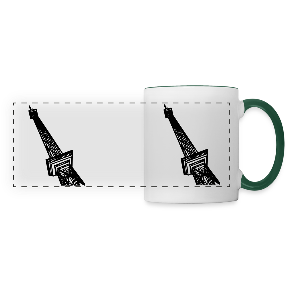 Der Funkturm - Tasse zweifarbig - Weiß/Dunkelgrün