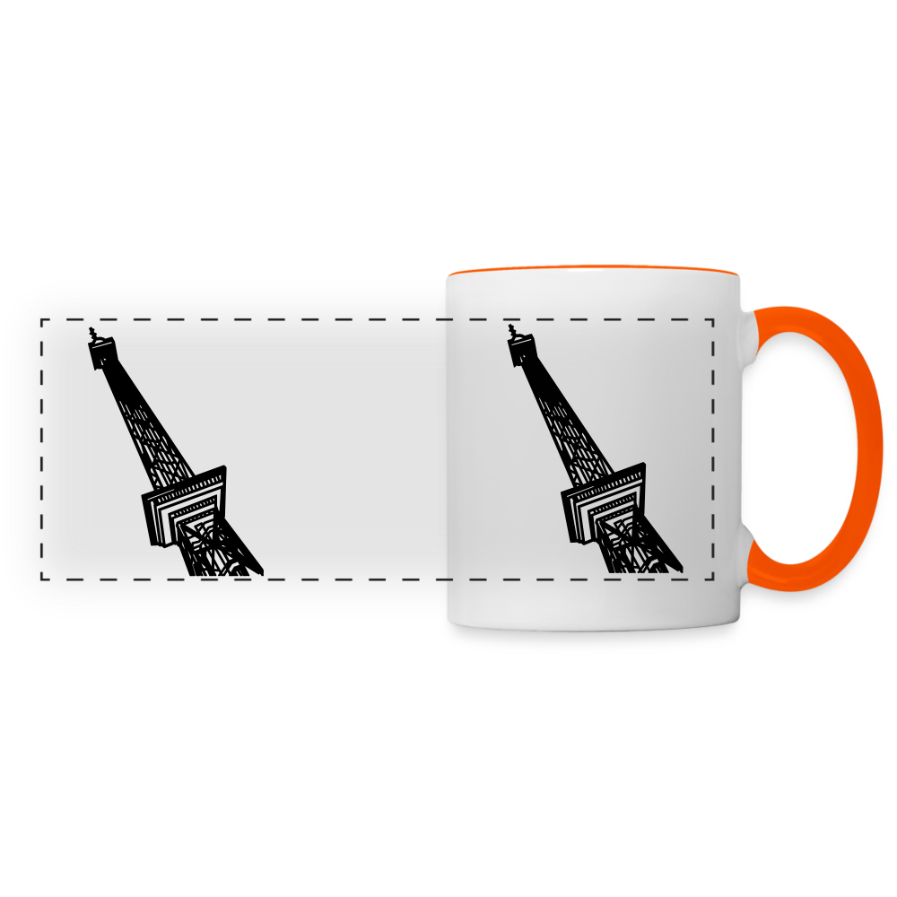 Der Funkturm - Tasse zweifarbig - Weiß/Orange