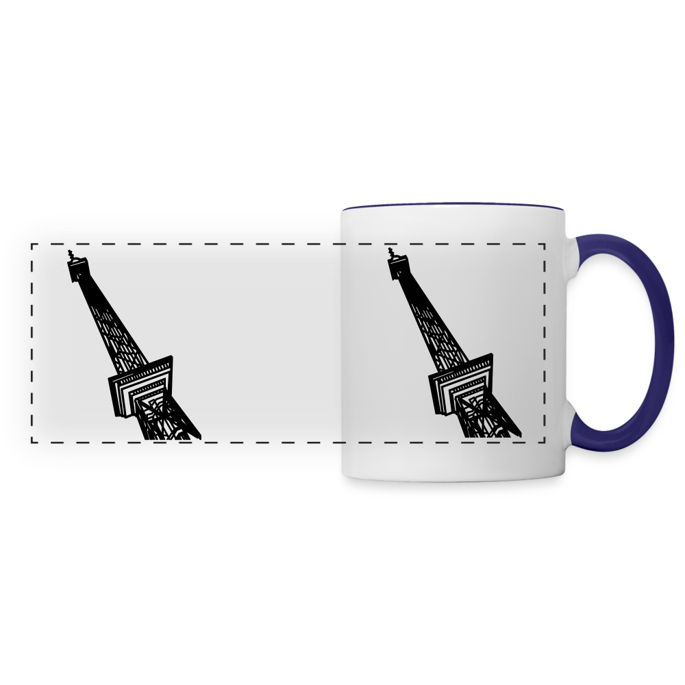 Der Funkturm - Tasse zweifarbig - Weiß/Kobaltblau