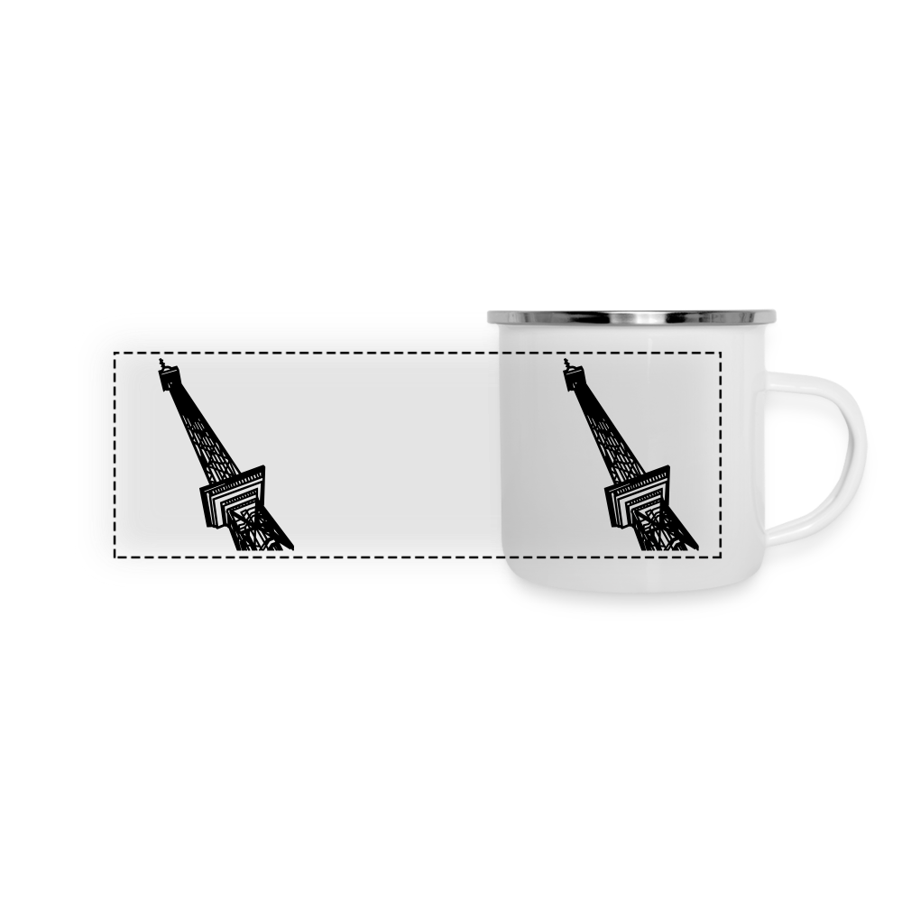 Der Funkturm - Emaille Tasse - weiß
