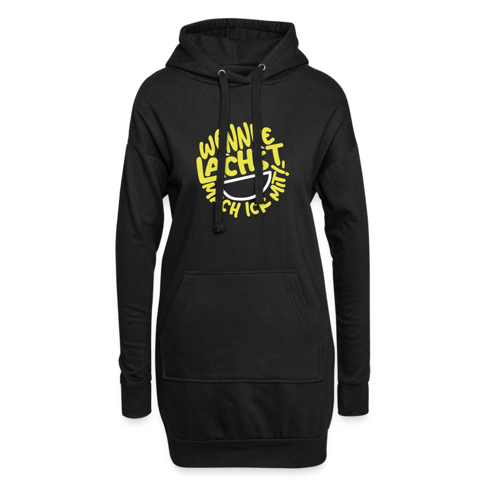 Wennde lachst, mach ick mit! - Hoodie-Kleid - Schwarz
