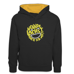Wennde lachst, mach ick mit! - Teenager Kontrast-Hoodie