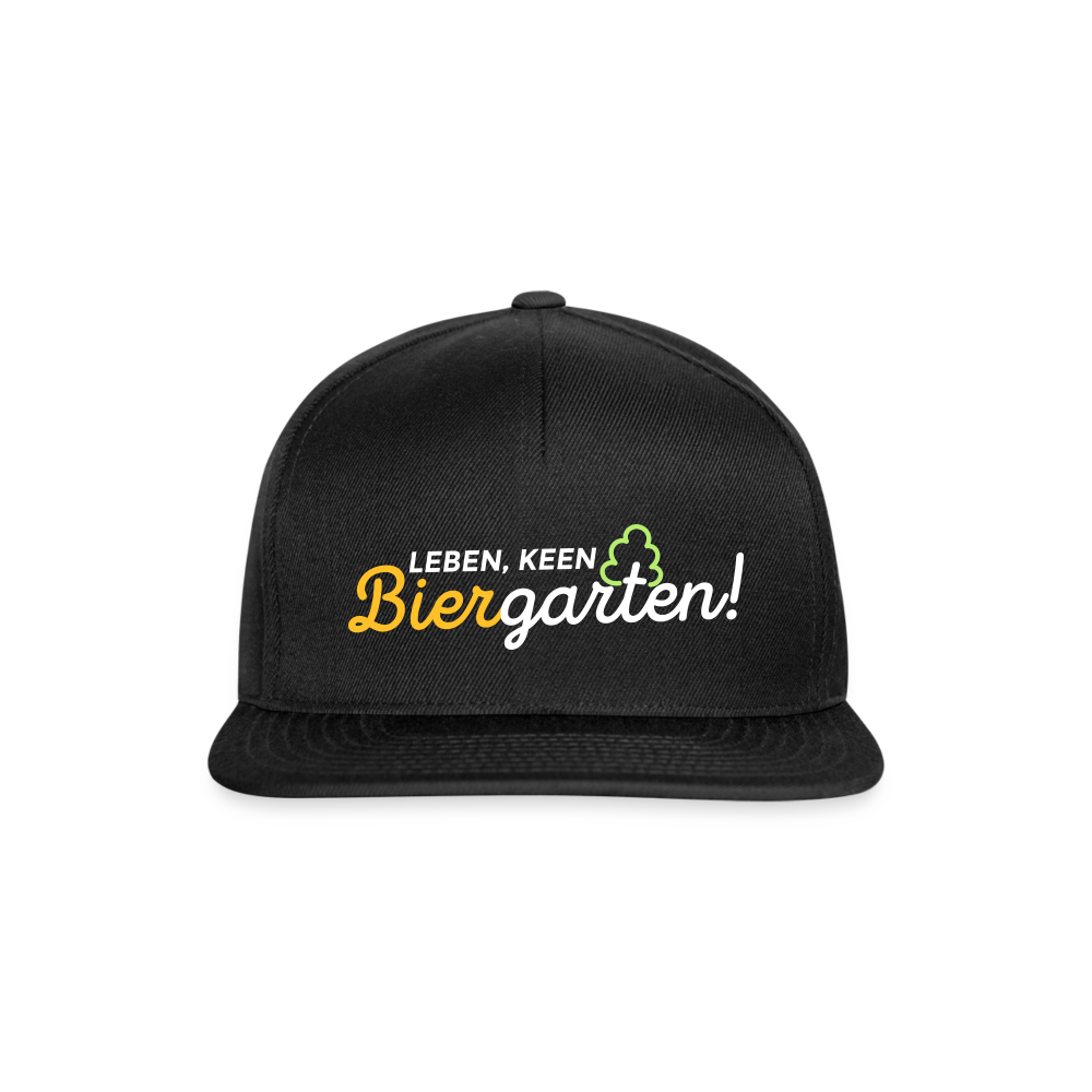 Leben, keen Biergarten! - Snapback Cap - Schwarz/Schwarz