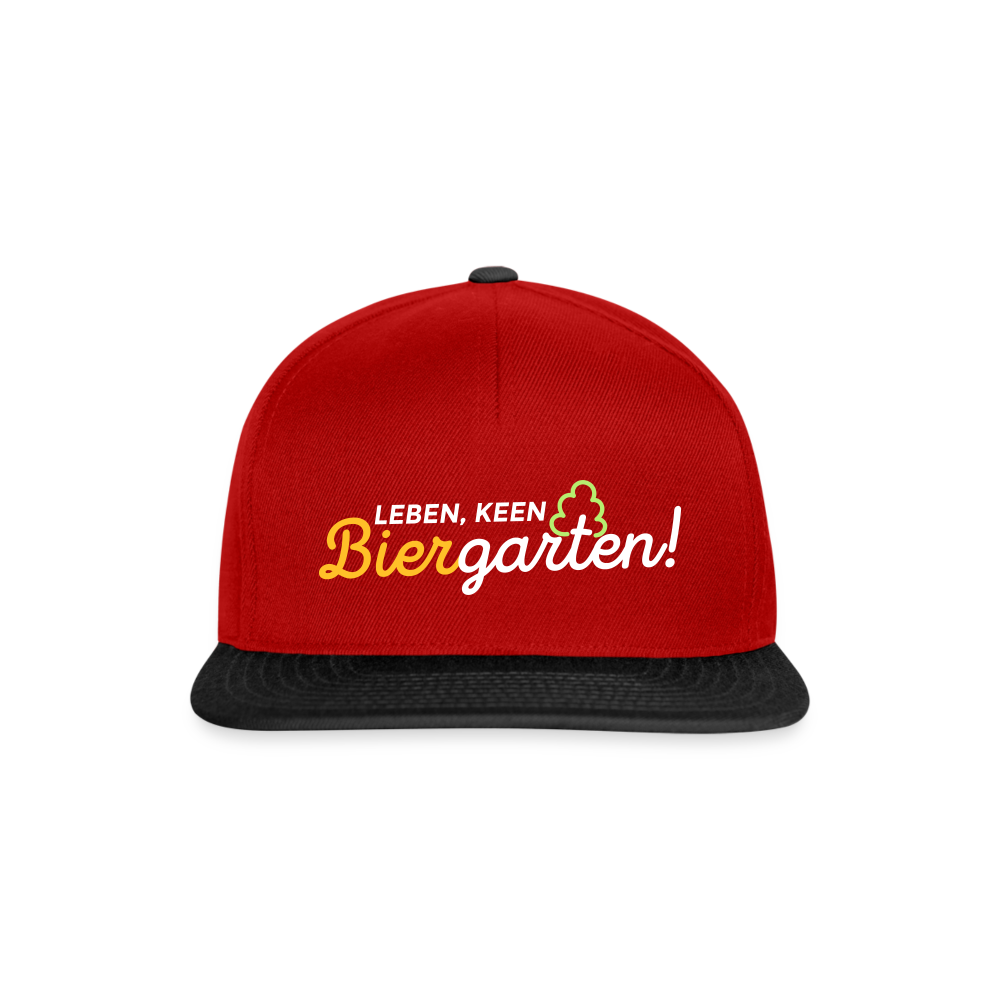 Leben, keen Biergarten! - Snapback Cap - Rot/Schwarz